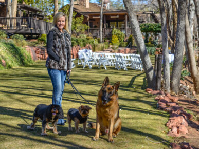 estate protection dog with woman