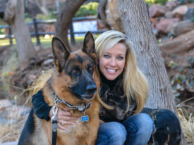 family protection dog with girl